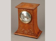 Liberty & Co. Arts & Crafts Oak and inlaid mantel clock - Thumbnail 1