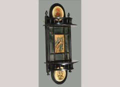 Aesthetic Movement ebonised and painted wall shelf - Thumbnail 1