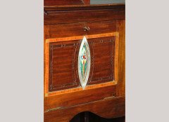 J. S. Henry. A Glasgow School mahogany, inlaid and enamelled narrow cabinet - Thumbnail 2