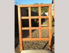 Heal's of London. A set of four Arts & Crafts Oak lattice back dining chairs - Thumbnail 6