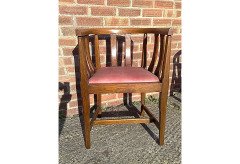 Gordon Russell. A set of six Cotswold School Arts & Crafts sculptured Oak tub chairs - Thumbnail 3