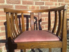 Gordon Russell. A set of six Cotswold School Arts & Crafts sculptured Oak tub chairs - Thumbnail 6
