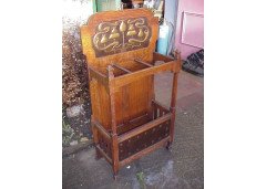 Norman and Stacey. excellent quality Oak Arts & Crafts stick stand - Thumbnail 3