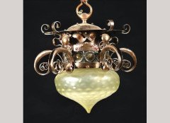 C. R. Ashbee, In the manner of. Arts & Crafts copper and glass ceiling light - Thumbnail 1