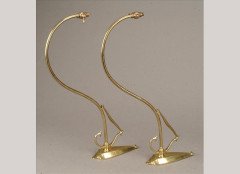 W. A. S. Benson. A pair of brass picture wall light brackets - Thumbnail 1
