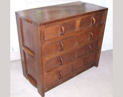 Ernest Barnsley. A highly important Cotswold School Oak chest of drawers - Thumbnail 2
