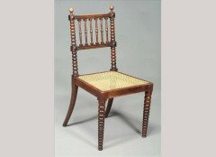 E W Godwin (attributed). A set of six simulated rosewood and caned dining chairs - Thumbnail 2