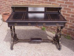 Bruce Talbert for Gillows. important Aesthetic Movement ebonised desk - Thumbnail 4
