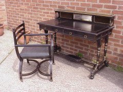 Bruce Talbert for Gillows. important Aesthetic Movement ebonised desk - Thumbnail 5