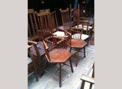 Liberty & Co. A pair of beech high comb back elbow chairs - Thumbnail 3