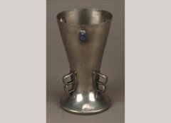 Liberty & Co. A pewter and sodalite cabochon vase - Thumbnail 1