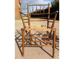 William Morris. A run of beech and Oak Sussex chairs - Thumbnail 14
