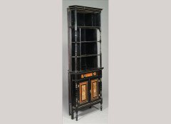 Daniel Cottier Attributed, an impressive Aesthetic Movement ebonised cabinet for semi-fixing - Thumbnail 1