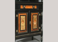 Daniel Cottier Attributed, an impressive Aesthetic Movement ebonised cabinet for semi-fixing - Thumbnail 2