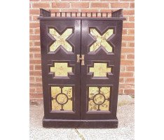 Dr. Christopher Dresser Attributed, an ebonised music cabinet, with six painted panels Attributed, to Moyr Smith - Thumbnail 1
