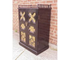 Dr. Christopher Dresser Attributed, an ebonised music cabinet, with six painted panels Attributed, to Moyr Smith - Thumbnail 2