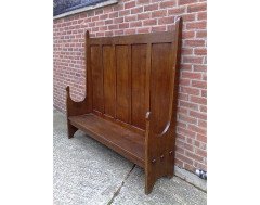 Edgar Wood. A stunning and pure Arts & Crafts Oak settle - Thumbnail 6