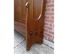 Edgar Wood. A stunning and pure Arts & Crafts Oak settle - Thumbnail 7