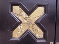 Dr Christopher Dresser (attributed). An ebonised music cabinet, with six painted panels attributed to Moyr Smith - Thumbnail 8