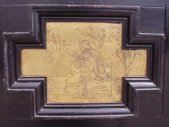 Dr. Christopher Dresser Attributed, an ebonised music cabinet, with six painted panels Attributed, to Moyr Smith - Thumbnail 12