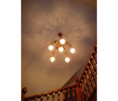 W. A. S. Benson. A fantastic Arts & Crafts copper chandelier - Thumbnail 3