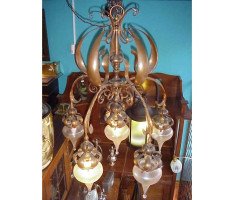 W. A. S. Benson. A fantastic Arts & Crafts copper chandelier - Thumbnail 7