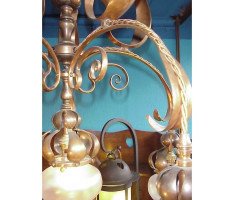 W. A. S. Benson. A fantastic Arts & Crafts copper chandelier - Thumbnail 8