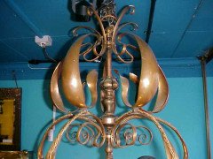 W. A. S. Benson. A fantastic Arts & Crafts copper chandelier - Thumbnail 10