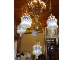 W. A. S. Benson. outstanding and extremely rare Arts & Crafts copper and brass chandelier - Thumbnail 2