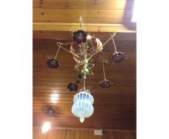 W. A. S. Benson. outstanding and extremely rare Arts & Crafts copper and brass chandelier - Thumbnail 4