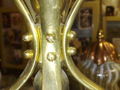 W. A. S. Benson. outstanding and extremely rare Arts & Crafts copper and brass chandelier - Thumbnail 7