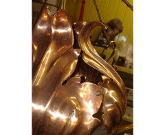 W. A. S. Benson. outstanding and extremely rare Arts & Crafts copper and brass chandelier - Thumbnail 10
