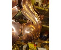 W. A. S. Benson. outstanding and extremely rare Arts & Crafts copper and brass chandelier - Thumbnail 11