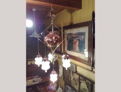 W. A. S. Benson. outstanding and extremely rare Arts & Crafts copper and brass chandelier - Thumbnail 21