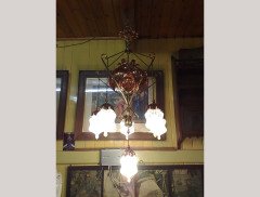 W. A. S. Benson. outstanding and extremely rare Arts & Crafts copper and brass chandelier - Thumbnail 23