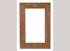 Liberty & Co. Attributed, a hammered copper and 'Ruskin' plaque rectangular wall mirror - Thumbnail 1