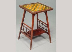 Shapland and Petter. A mahogany and tile-top chess table - Thumbnail 1