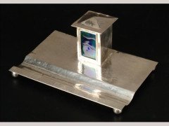 Arts & Crafts electro-plated and enamelled inkstand - Thumbnail 1
