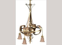 Arts & Crafts brass ceiling light - Thumbnail 1