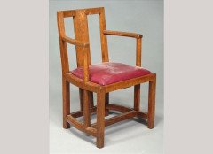 Frank Brangwyn. An oak elbow chair - Thumbnail 1