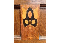 G. M. Ellwood for J. S. Henry. An Arts Crafts Oak desk inlaid with stylised floral panels - Thumbnail 10