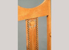 G. M. Ellwood for J. S. Henry. Oak and inlaid elbow chair and side chair - Thumbnail 2