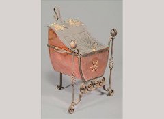 An Arts & Crafts hammered copper coal box and cover - Thumbnail 1
