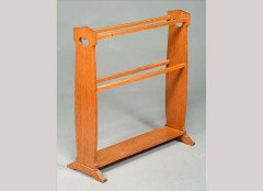 Ambrose Heal for Heal's of London. An Oak towel rail with heart cut-outs - Thumbnail 1
