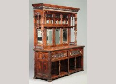 George Faulkner Armitage for Collinson & Lock. A carved rosewood exhibition quality sideboard - Thumbnail 1
