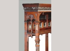 George Faulkner Armitage for Collinson & Lock. A carved rosewood exhibition quality sideboard - Thumbnail 2