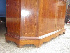 George Jack for Morris & Co. A figured mahogany, Chequer and line inlaid secretaire bookcase - Thumbnail 5
