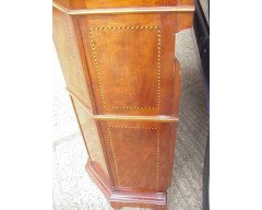 George Jack for Morris & Co. A figured mahogany, Chequer and line inlaid secretaire bookcase - Thumbnail 6