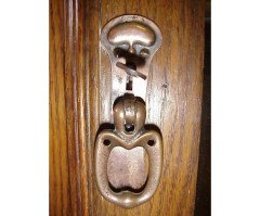A pair of Arts & Crafts Oak glazed bookcases over a lower cupboard - Thumbnail 6