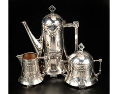 WMF. Art Nouveau electro-plated three piece coffee service - Thumbnail 1